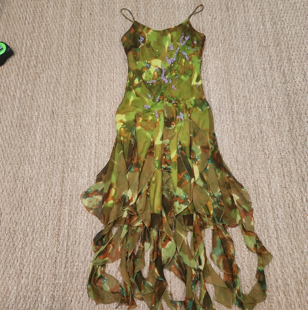 Fairy Dress CHAP-4 S.L. Multicolored With Rhinestones And Beads Size M